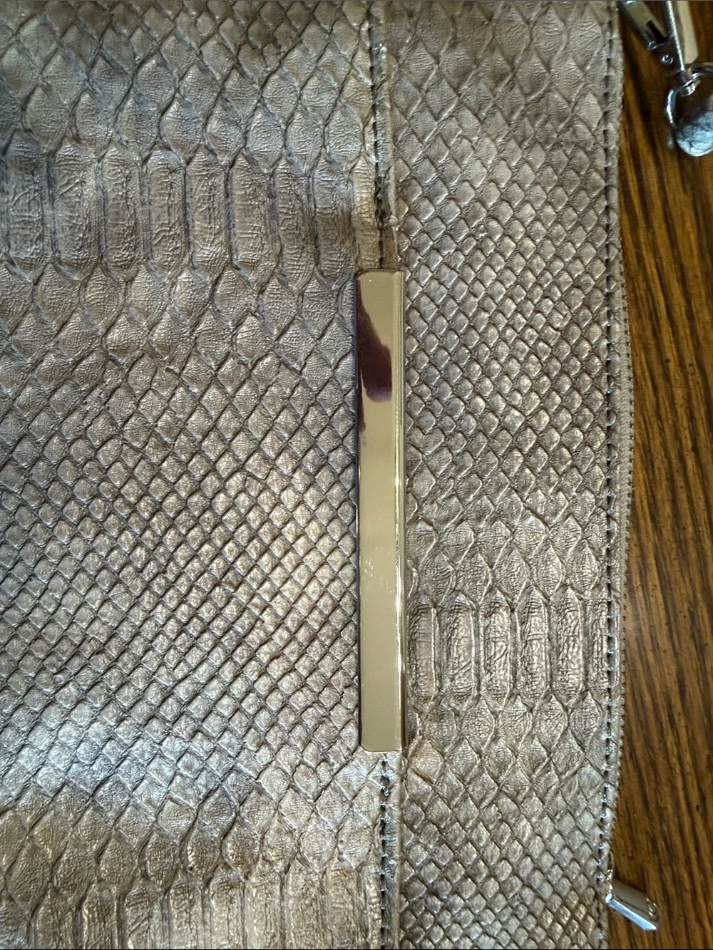 Charming Charlie Silver Textured Wristlet Clutch